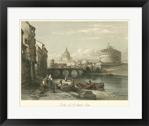 Framed Bridge of St. Angelo, Rome Print