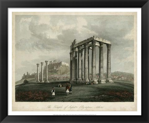 Framed Temple of Jupiter- Olympus, Athens Print