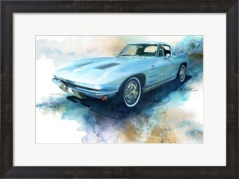 Framed &#39;63 Corvette Print