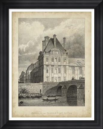 Framed Pavillon de Flore &amp; Pont Royal Print