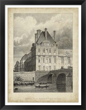Framed Pavillon de Flore &amp; Pont Royal Print
