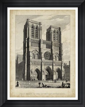 Framed West Front-Notre Dame Print