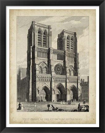 Framed West Front-Notre Dame Print