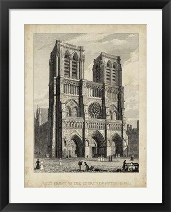 Framed West Front-Notre Dame Print