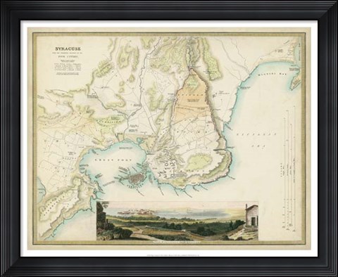 Framed Map of Syracuse Print
