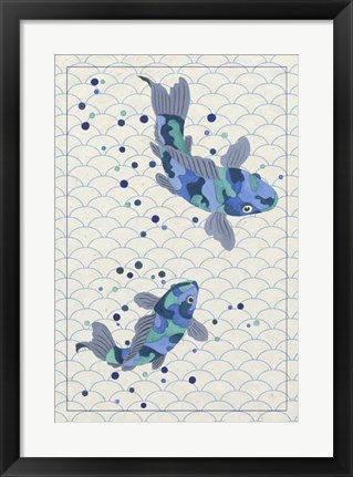 Framed Playful Koi I Print