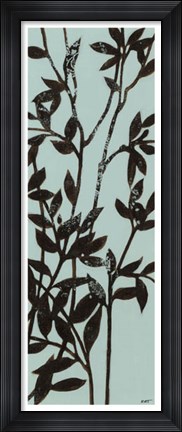 Framed Ebony Eucalyptus on Blue II Print