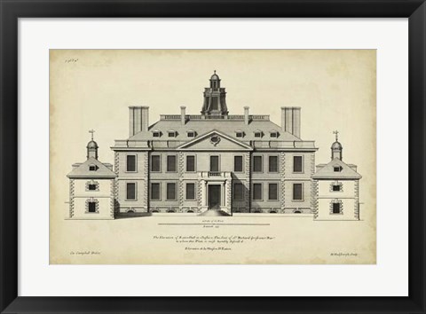 Framed Vintage Facade III Print