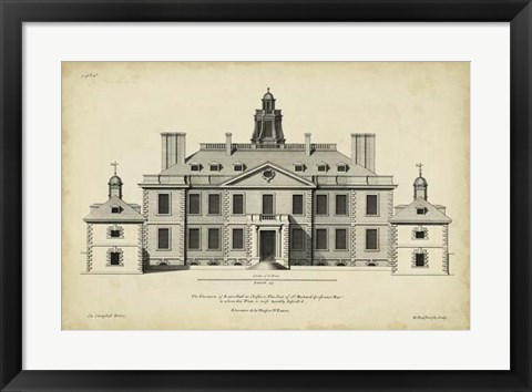 Framed Vintage Facade III Print