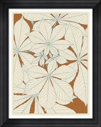 Framed Leaves from Nature I Print