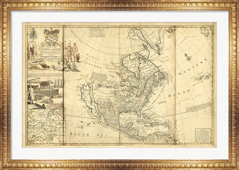 Framed Antique Map of America I Print
