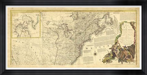 Framed Antique Map of America IV Print