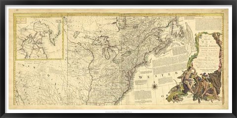 Framed Antique Map of America IV Print