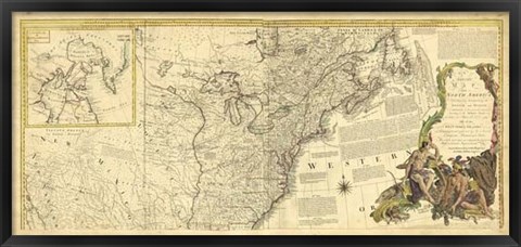 Framed Antique Map of America IV Print