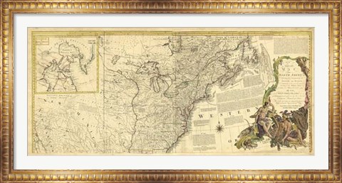Framed Antique Map of America IV Print