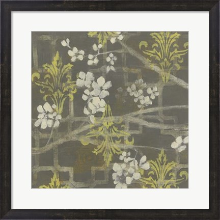 Framed Patterned Blossom Branch I Print