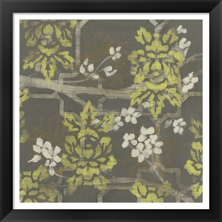 Framed Patterned Blossom Branch II Print