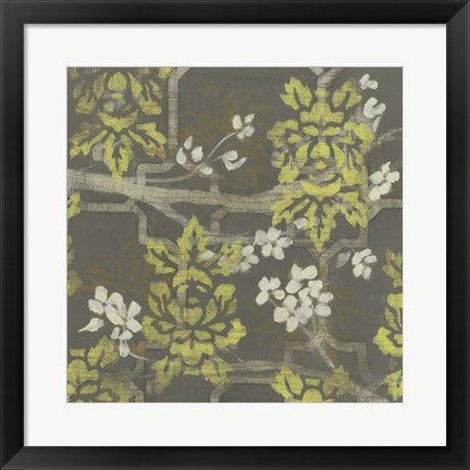 Framed Patterned Blossom Branch II Print