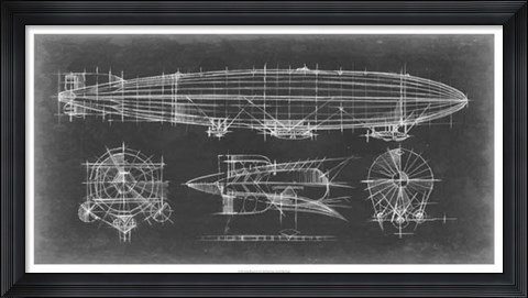 Framed Airship Blueprint Print