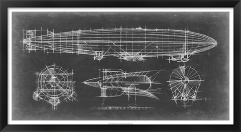 Framed Airship Blueprint Print