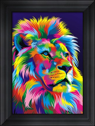 Framed Lion New Print