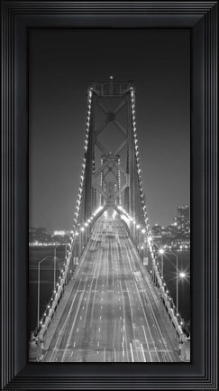 Framed Oakland Bridge 3 BW Print