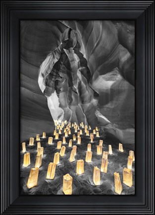 Framed Candle Canyon BW - Pop Print