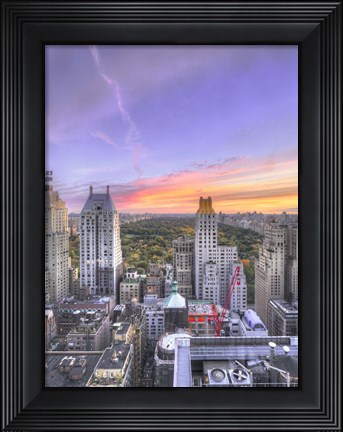 Framed Amanecer Otonal en Central Park Vertical Print