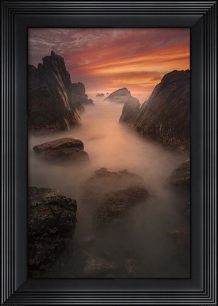 Framed Atardecer en Ixtapa Print