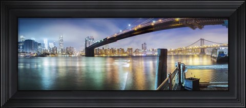 Framed Brooklyn Bridge Pano 2-Color Print
