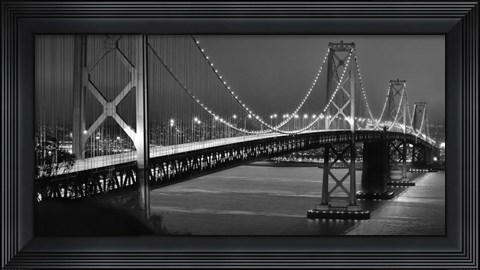 Framed Oakland Bridge 2 BW Print