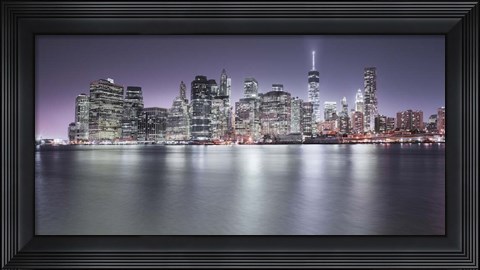 Framed Manhattan Skyline Night Print