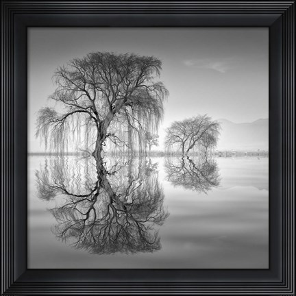 Framed 2 Sauces en Aqua Print