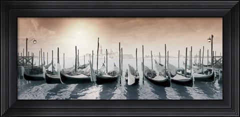 Framed Gondolas Pano Color Print