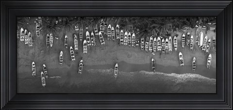 Framed Fumarolas Boats BW Print