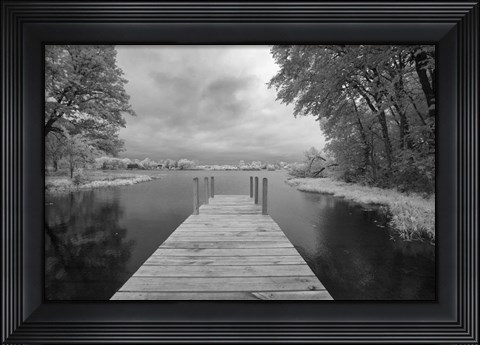 Framed Dock at St. Joseph River, Centreville, Michigan &#39;13-IR Print