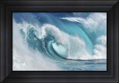 Framed When the Ocean Turns Into Blue Fire Print