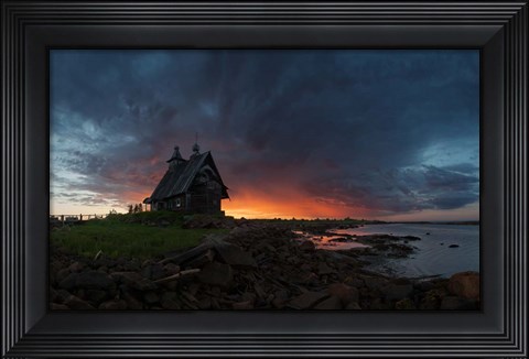 Framed Old Church On the Coast of White Sea Print