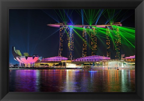 Framed Marina Bay Sands Lasershow Print