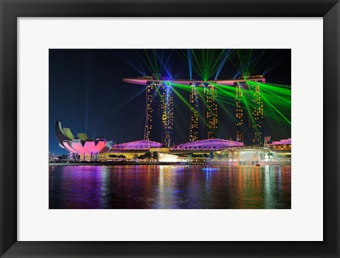 Framed Marina Bay Sands Lasershow Print