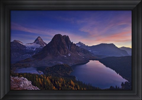 Framed Twilight At Mount Assiniboine Print