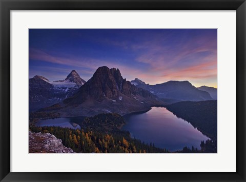 Framed Twilight At Mount Assiniboine Print