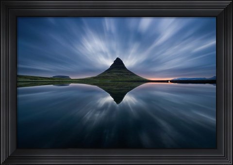 Framed Night At Kirkjufell Print