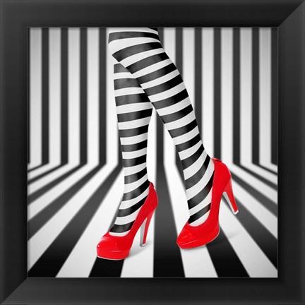 Framed Red Shoes Print