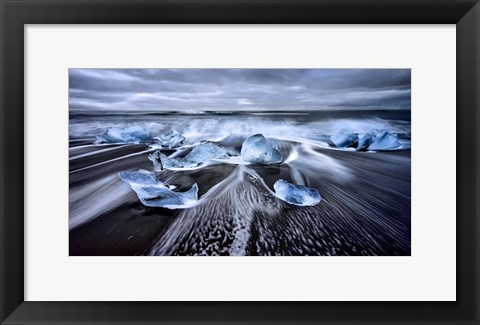 Framed Blue Diamonds Print