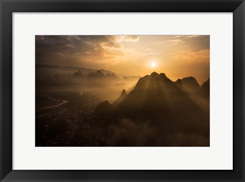 Framed Misty Sunrise Print