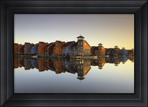 Framed Colourful Village Print