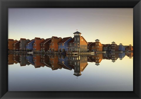 Framed Colourful Village Print