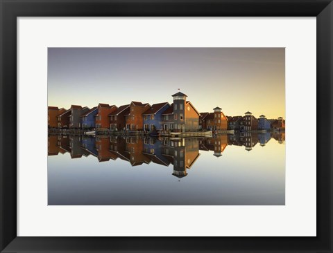 Framed Colourful Village Print
