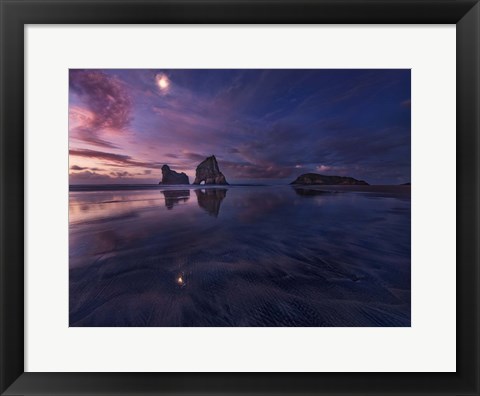 Framed Golden Bay When Night Falls Print